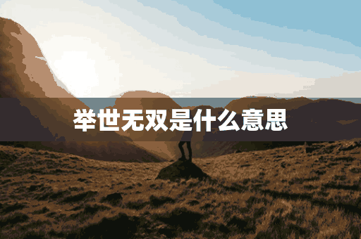 举世无双是什么意思(举世无双是什么意思啊)